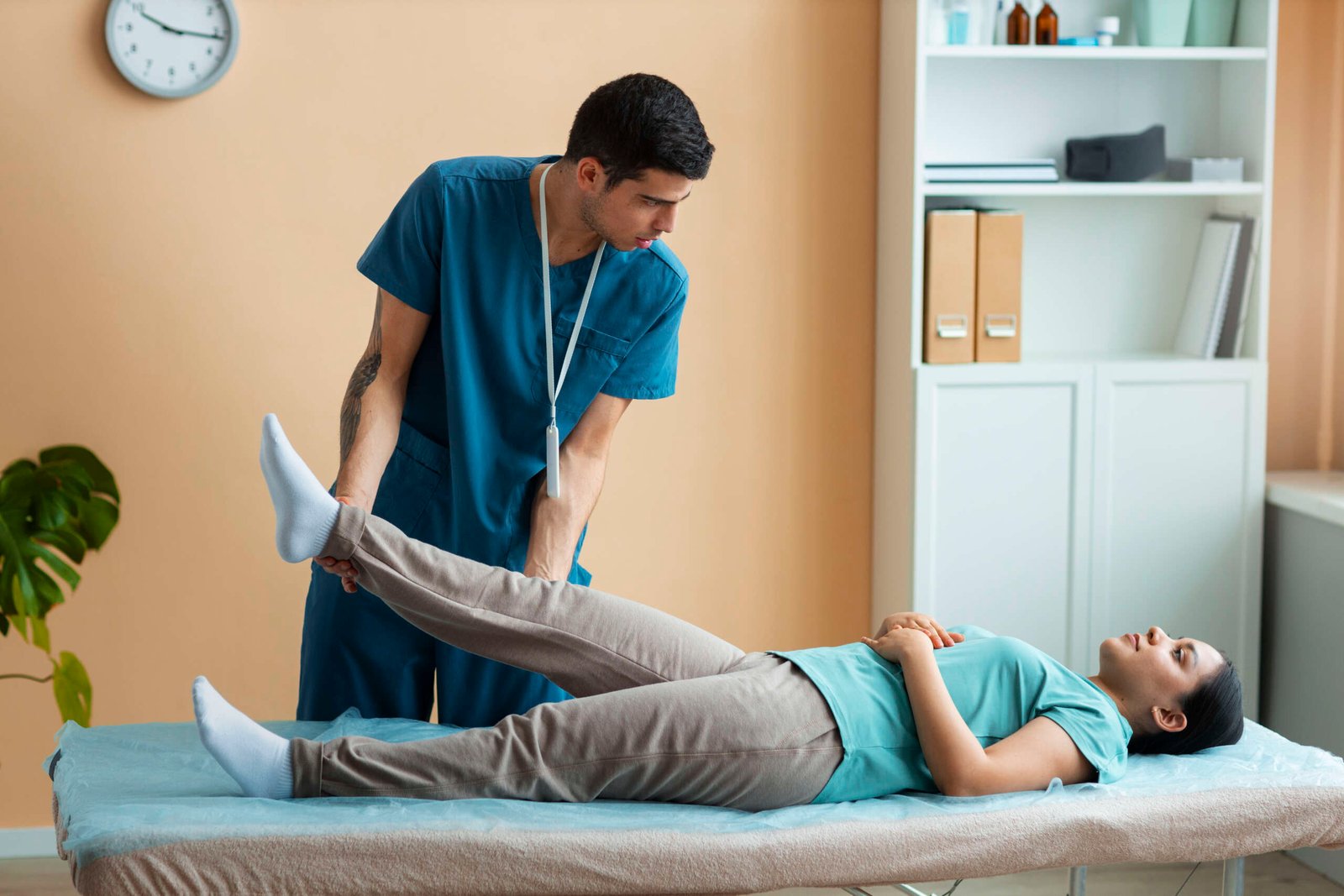 SRM Home Physiotherapy specialist helping patient